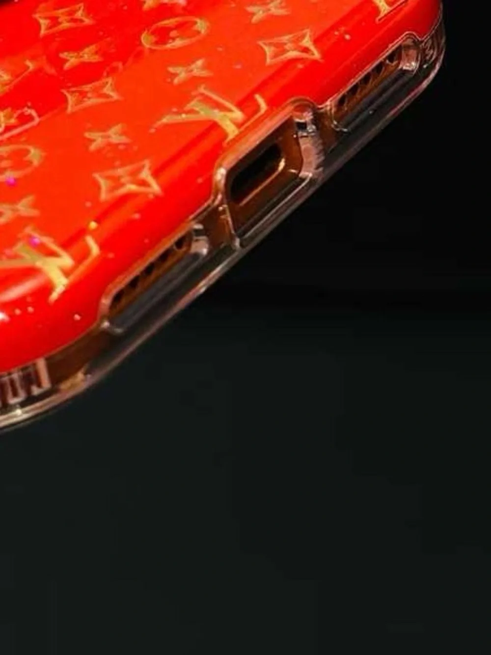 17 pro pro max  Red and Gold Phone Case for iPhone
